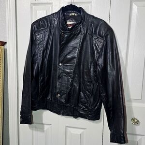Vintage RARE Honda VTX Motorcycle Racing Textile Black Leather Jacket SIZE 44
